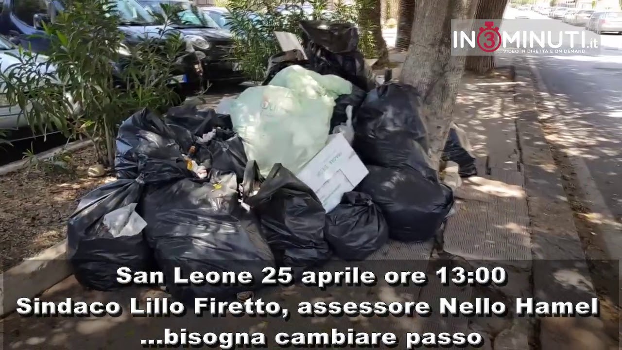 Differenziata. San Leone 25 aprile ore 13:00, Sindaco Lillo Firetto, assessore Nello Hamel Differenziata. San Leone 25 aprile ore 13:00, Sindaco Lillo Firetto, assessore Nello Hamel